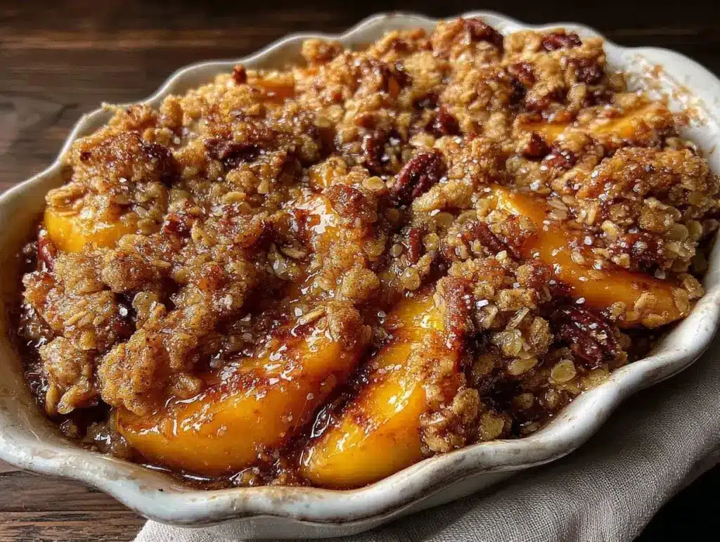 bourbon peach crisp - featured image