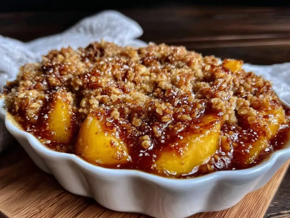 bourbon peach crisp preparation steps