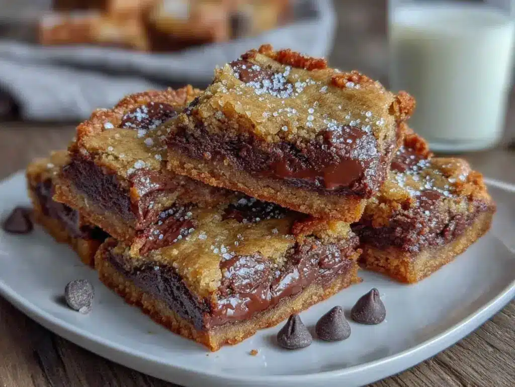 brown butter chocolate chip cookie bars - featured image