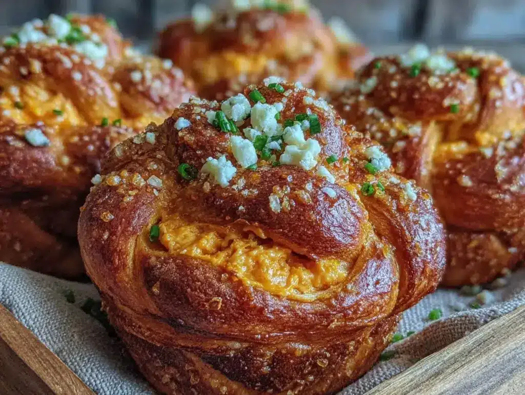 buffalo chicken dip stuffed pretzel bites - featured image