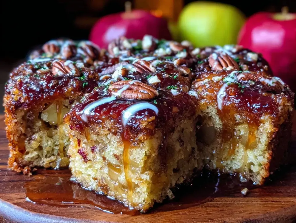 caramel apple sheet cake - featured image