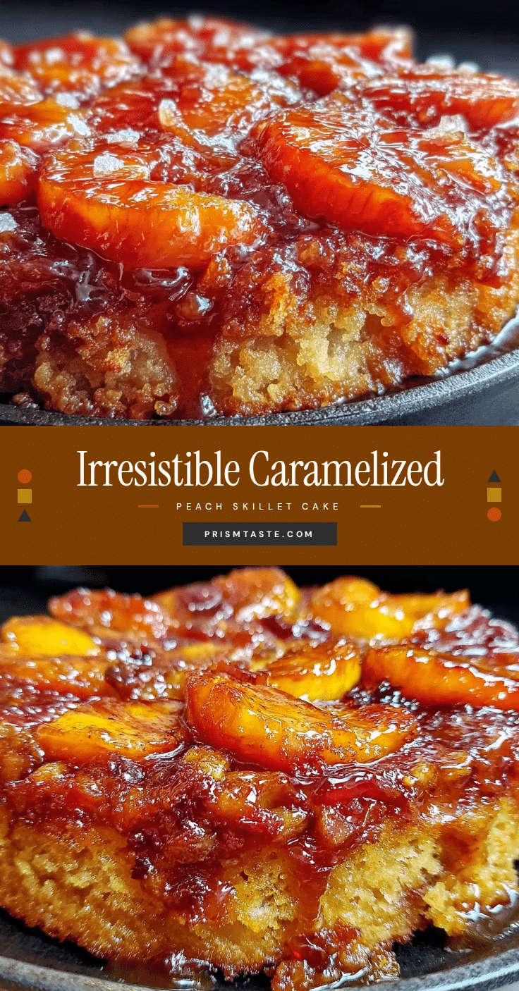 caramelized peach skillet cake recipe