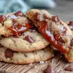 chewy salted caramel chocolate chip cookies - featured image