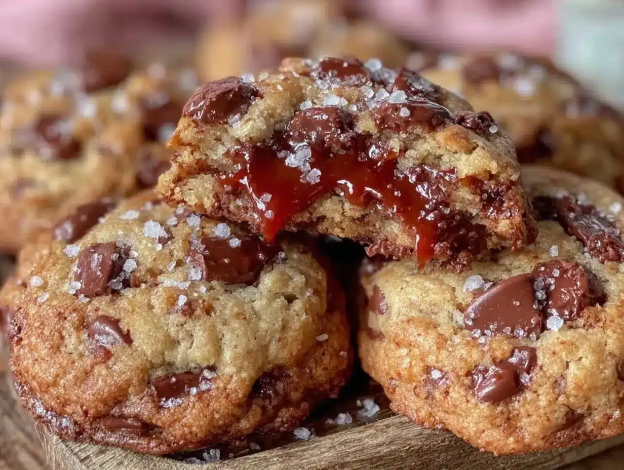 chewy salted caramel chocolate chip cookies preparation steps