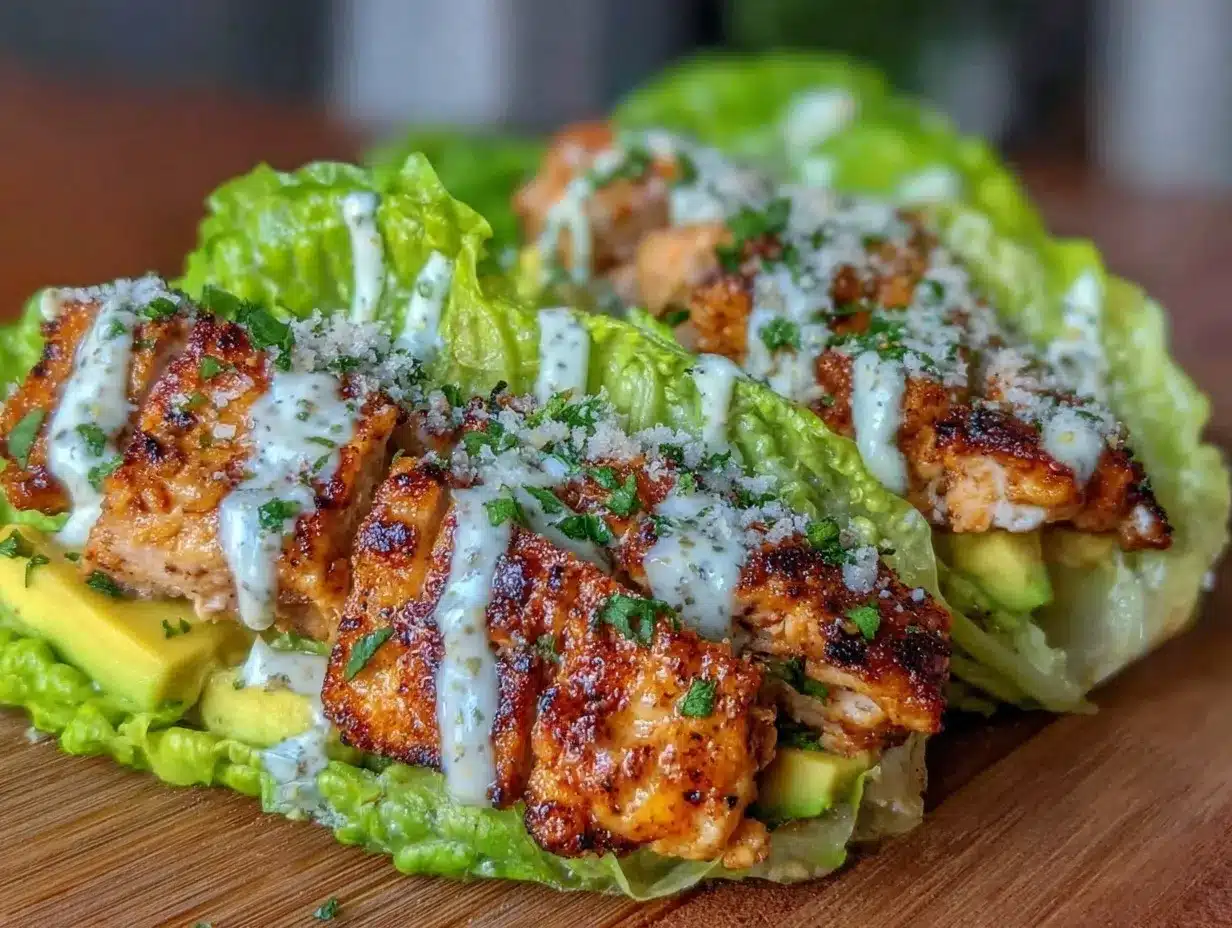 chicken caesar avocado lettuce wrap preparation steps