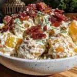 creamy bacon ranch potato salad - featured image