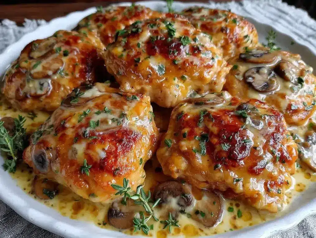 creamy boneless chicken thighs - featured image