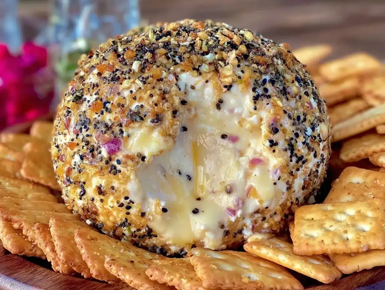 creamy everything bagel cheese ball preparation steps