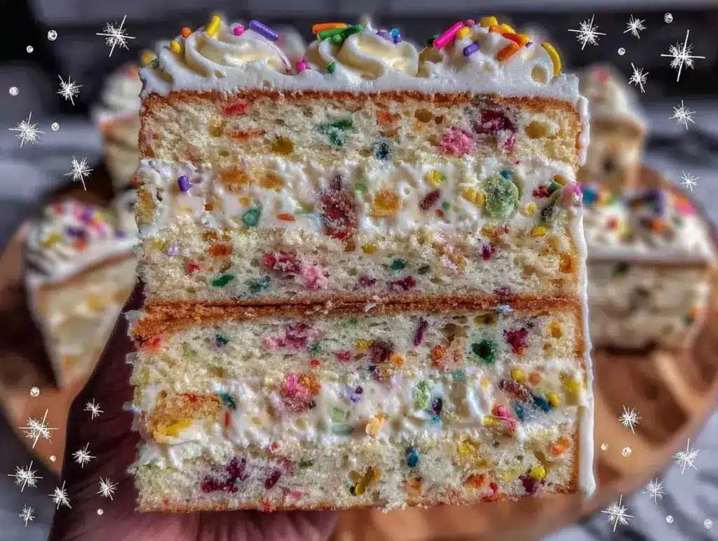 creamy funfetti layer cake - featured image