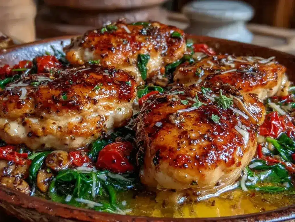 creamy garlic butter tuscan chicken - featured image