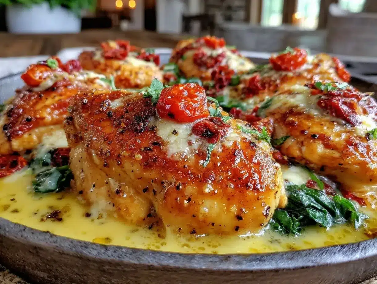 creamy garlic butter tuscan chicken preparation steps