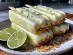 creamy key lime pie popsicles - featured image