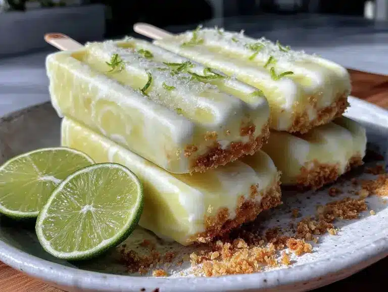 creamy key lime pie popsicles - featured image