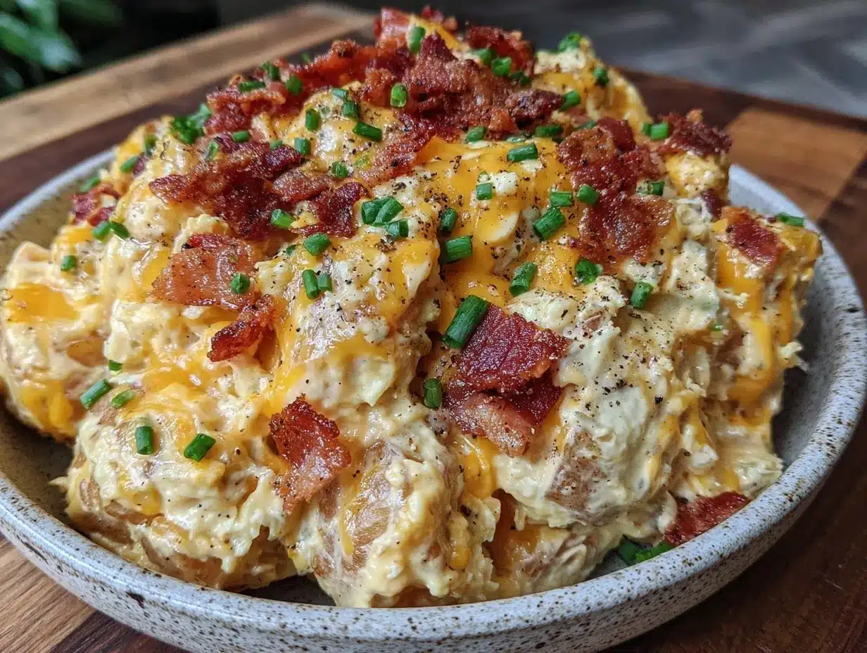 creamy loaded twice-baked potato salad preparation steps