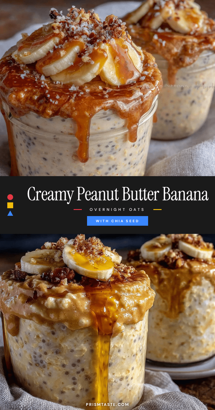 creamy peanut butter banana overnight oats recipe