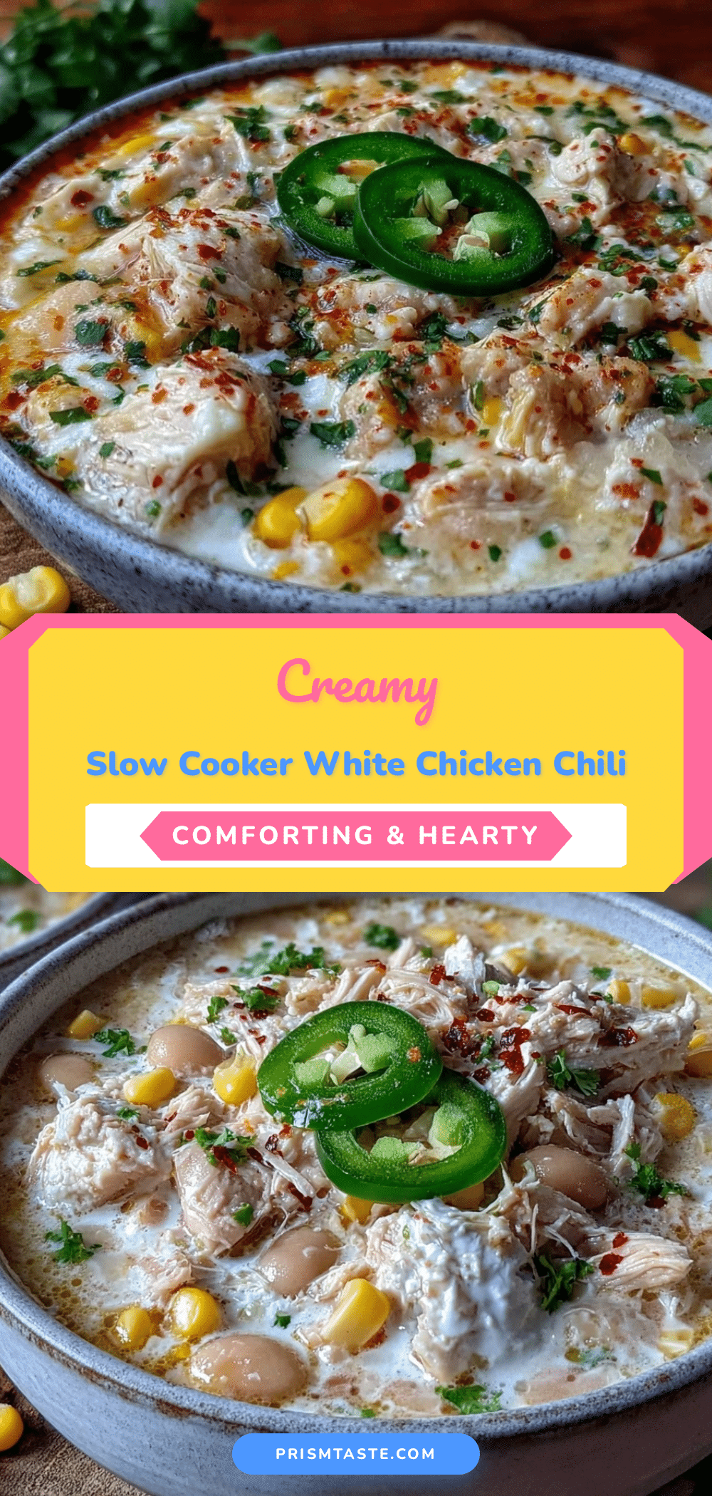 creamy slow cooker white chicken chili recipe