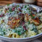 creamy tuscan chicken pasta - featured image