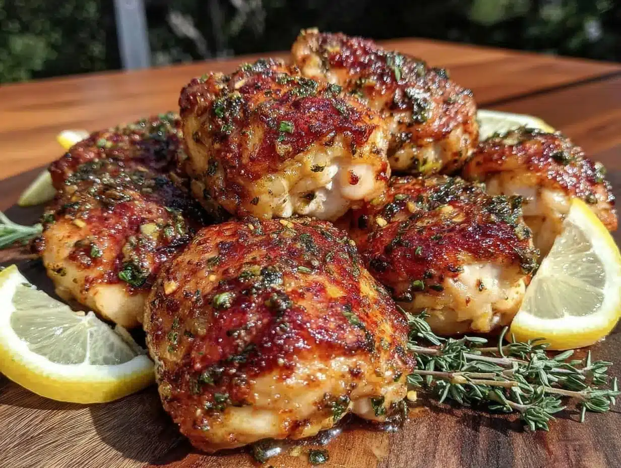 crispy air fryer lemon herb chicken thighs preparation steps