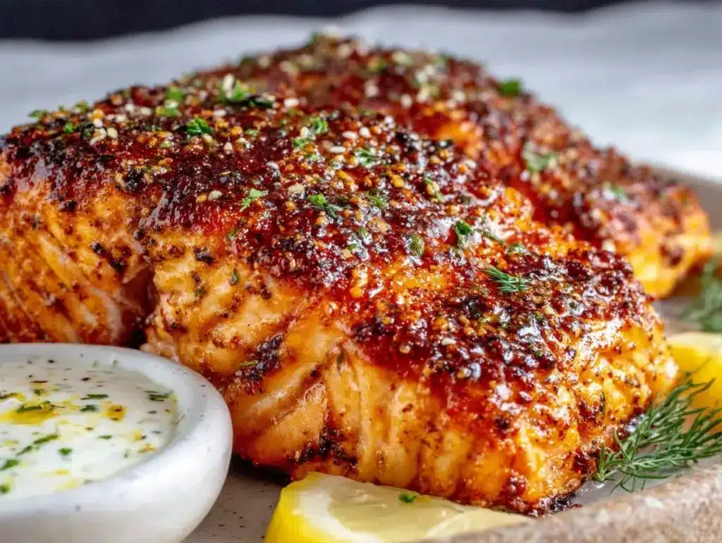 crispy air fryer salmon - featured image