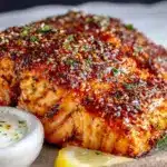 crispy air fryer salmon - featured image
