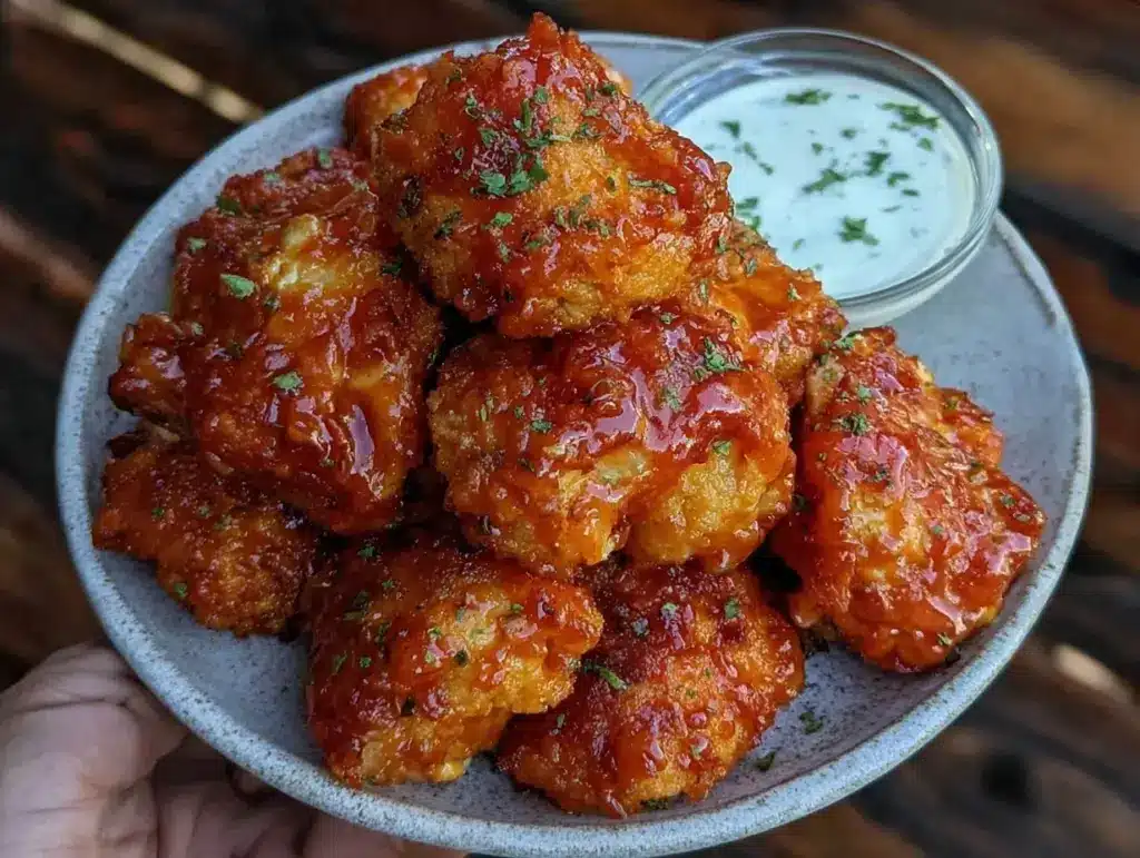 crispy buffalo cauliflower bites - featured image