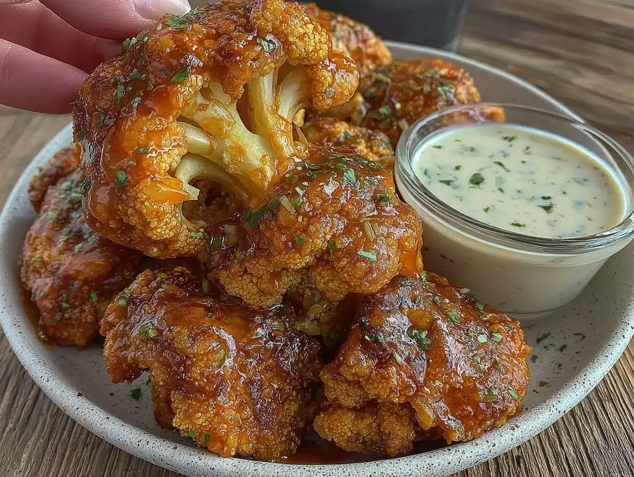 crispy buffalo cauliflower bites preparation steps