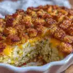 crispy cheesy zucchini rice casserole - featured image