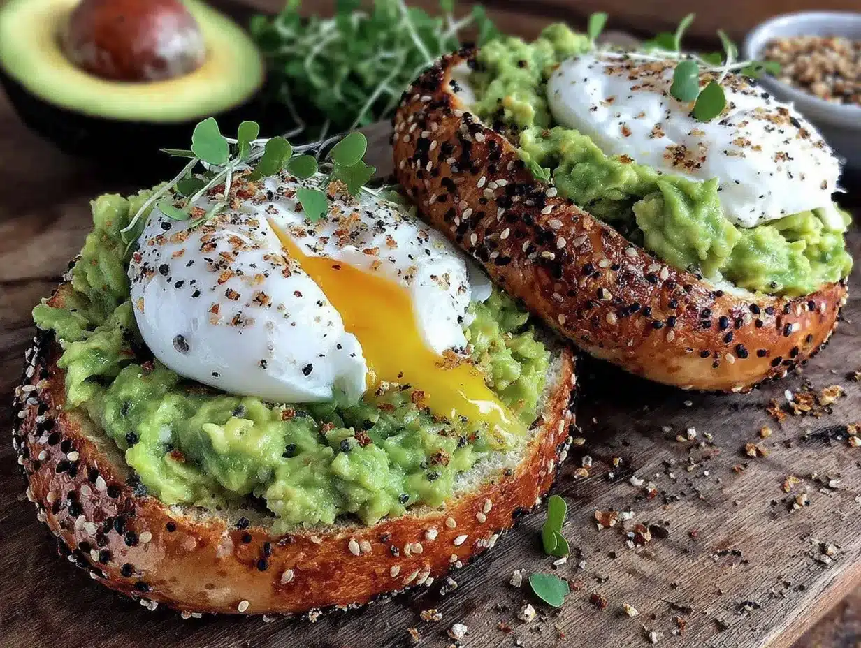 crispy everything bagel avocado toast with poached egg preparation steps