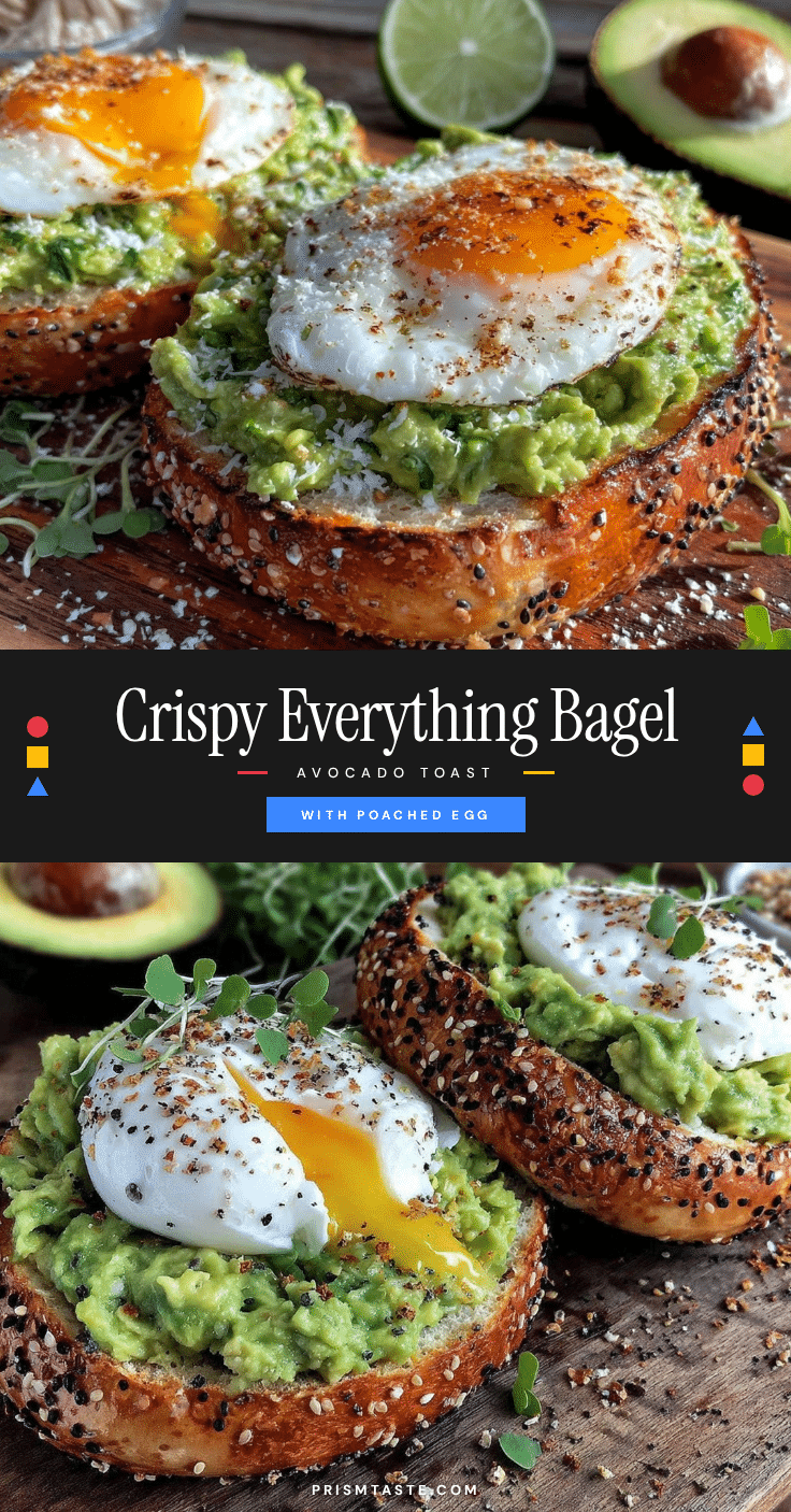 crispy everything bagel avocado toast with poached egg recipe