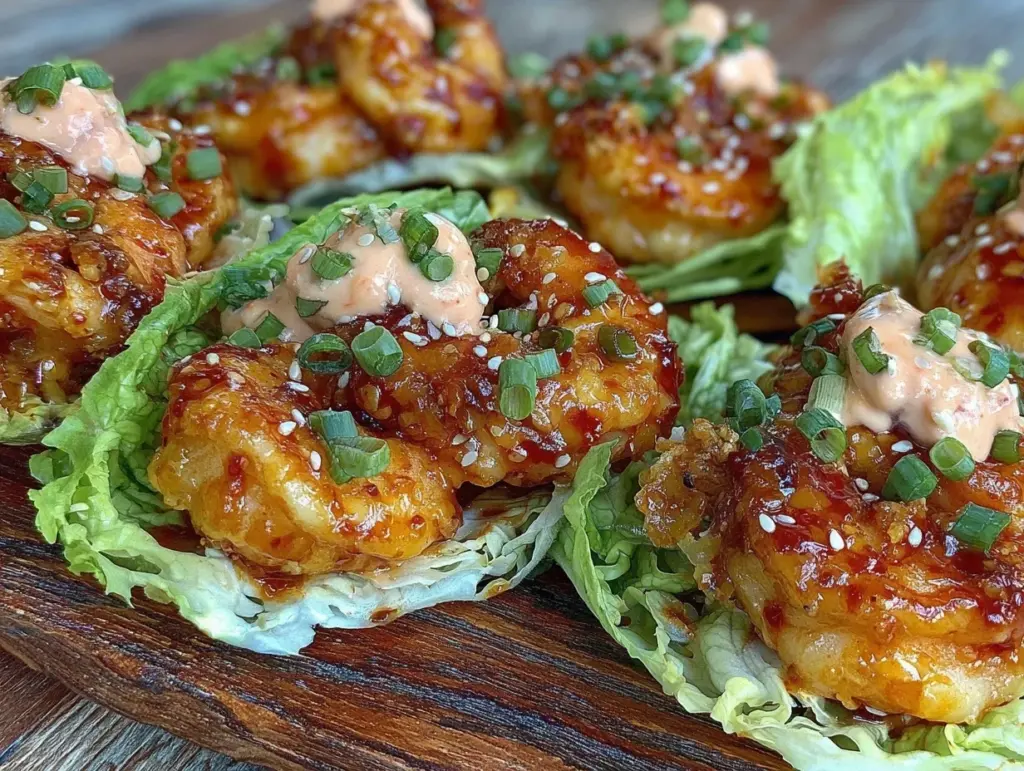 crispy firecracker shrimp lettuce wraps - featured image