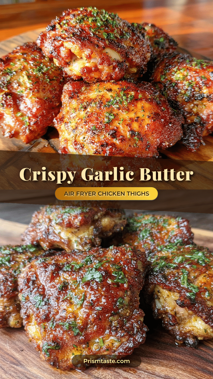 crispy garlic butter air fryer chicken thighs recipe
