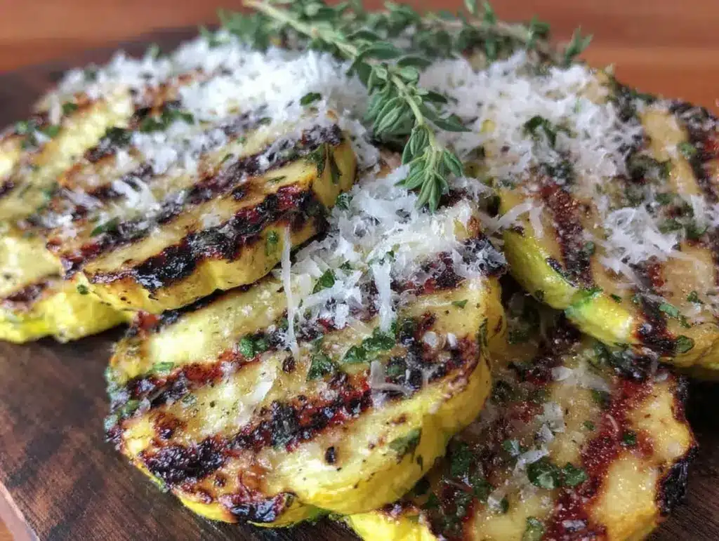 crispy grilled yellow squash - featured image