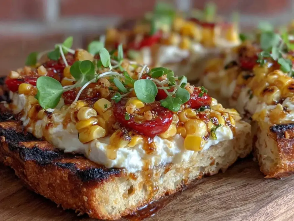 crispy grilled zucchini and corn flatbread - featured image