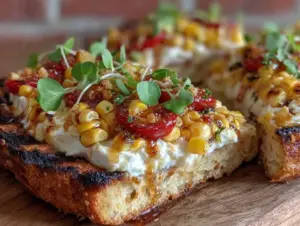 crispy grilled zucchini and corn flatbread - featured image
