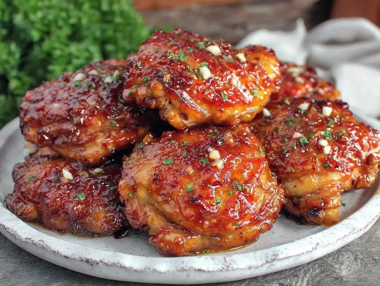 crispy honey-garlic chicken thighs preparation steps