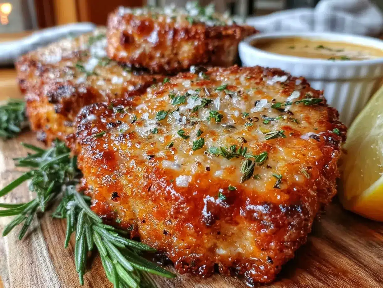 crispy parmesan crusted pork chops air fryer recipe preparation steps