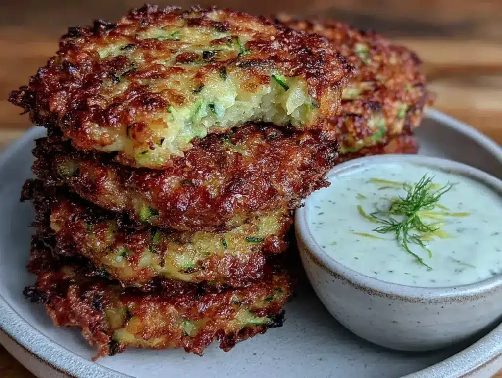 crispy Parmesan zucchini fritters - featured image