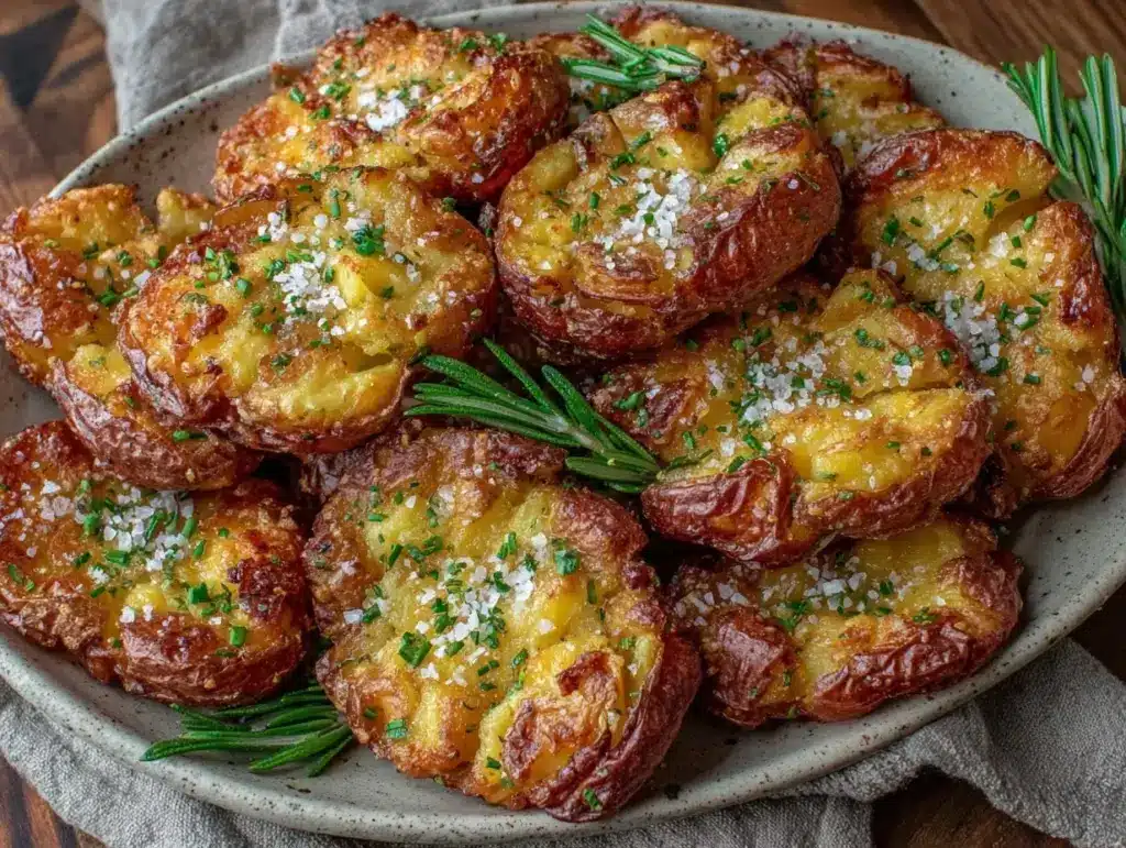 crispy smashed potatoes - featured image