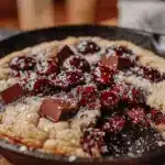 dark cherry chocolate chunk skillet cookie - featured image