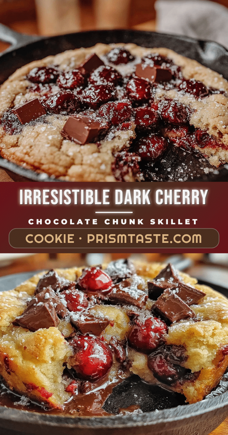 dark cherry chocolate chunk skillet cookie recipe