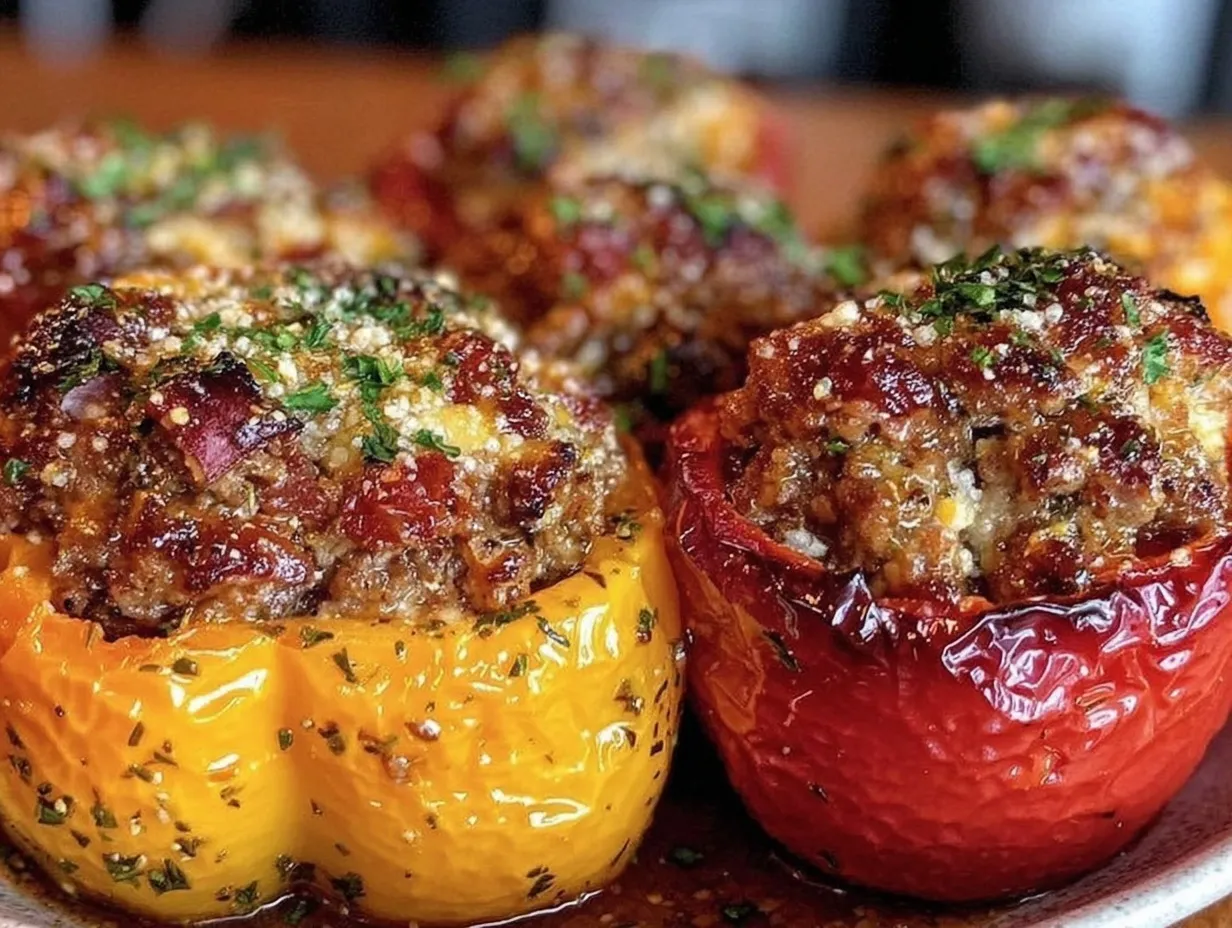 Easy Cheesy Stuffed Bell Peppers preparation steps