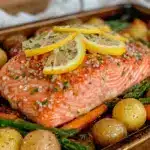 easy crispy sheet pan salmon - featured image