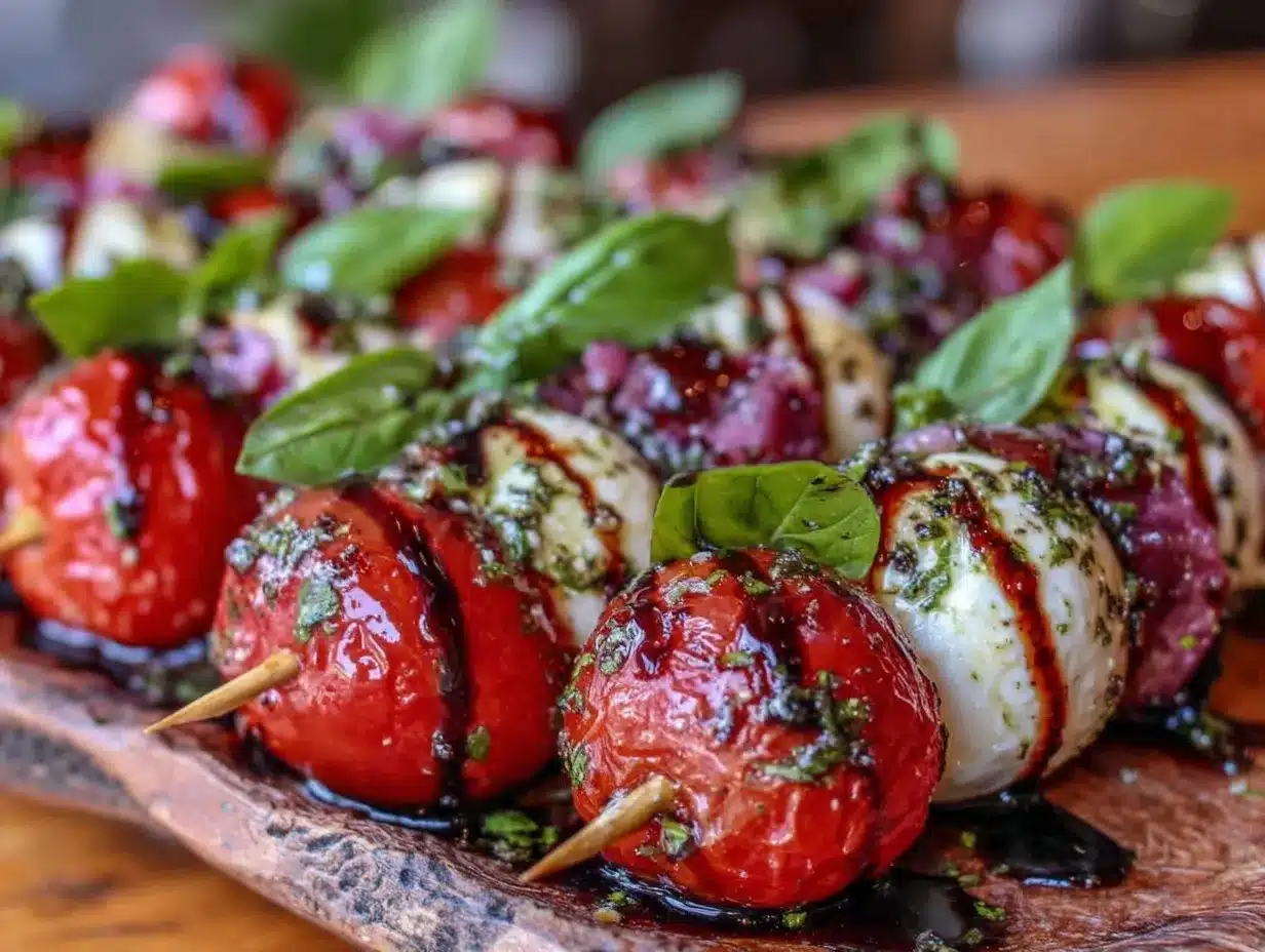 easy fresh caprese skewers preparation steps