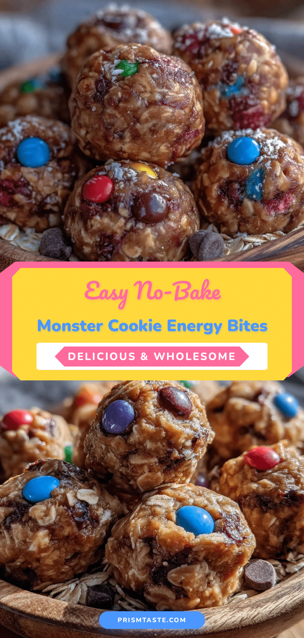 Easy No-Bake Monster Cookie Energy Bites recipe
