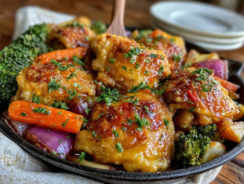 easy one-pan honey garlic chicken - featured image