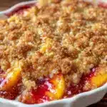 easy peach crisp recipe - featured image