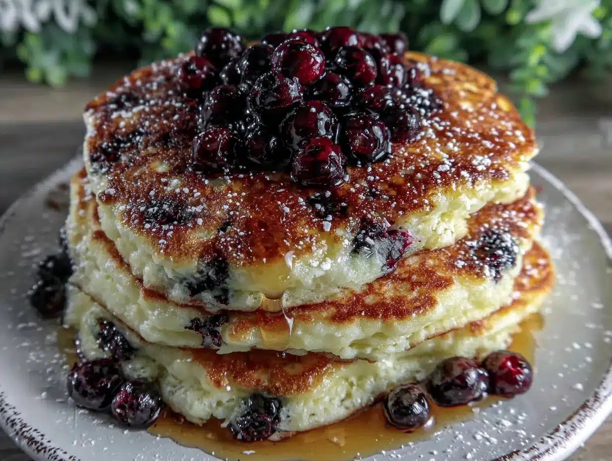 fluffy blueberry buttermilk pancakes preparation steps