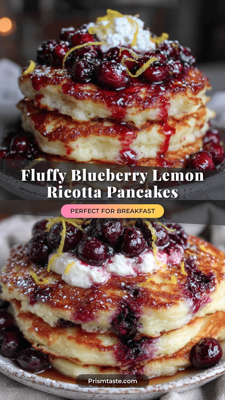 fluffy blueberry lemon ricotta pancakes recipe