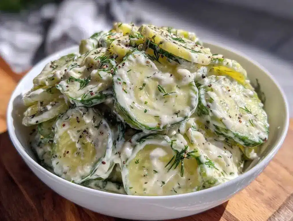 fresh cucumber dill salad - featured image