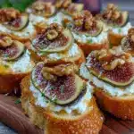 fresh fig and honey goat cheese crostini - featured image